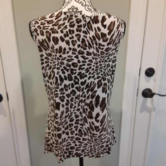 Shannon Ford NY Sheer draped leopard print top - Picture 3 of 9